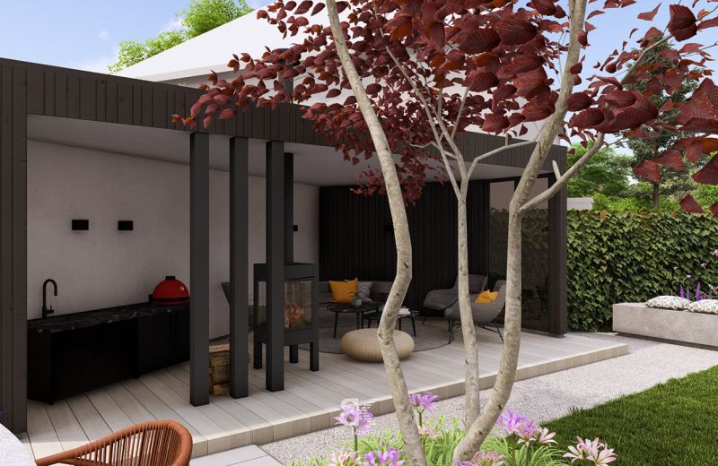 3D Tuinontwerp moderne stadstuin Osseveld Apeldoorn