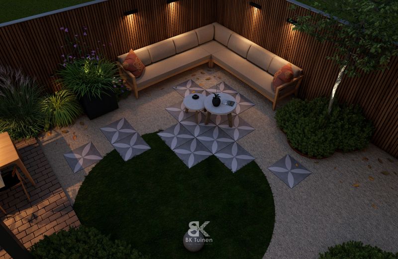 3D tuinontwerp moderne stadstuin